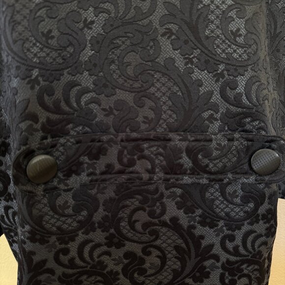 Chico's Black Textured Jacquard Blazer Jacket Size 3, Single Button - Picture 6 of 10